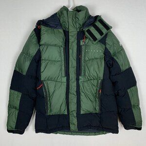 Millet Army Green Puffer Jacket size 95 Hooded Full-zip Down Jacket